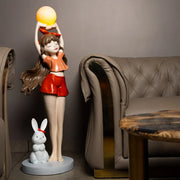 Girl and Rabbit Floor Lamp