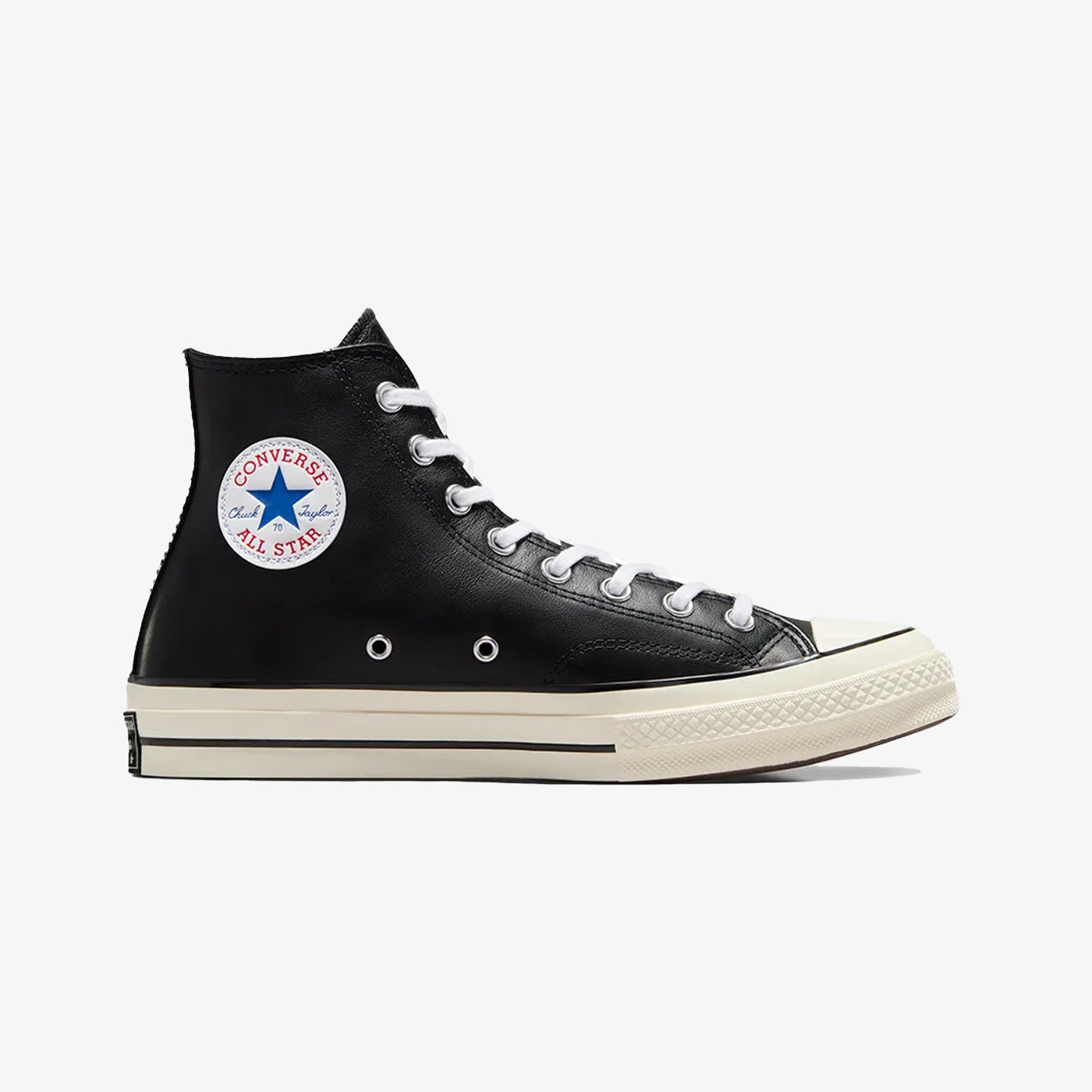 Converse | CHUCK 70 LEATHER SEASONAL  { BLACK/WHITE