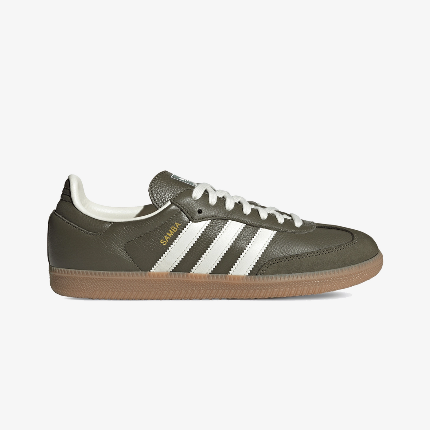 ADIDAS ORIGINALS | SAMBA OG { MEDIUM DARK KHAKI/OFF WHITE-GUM