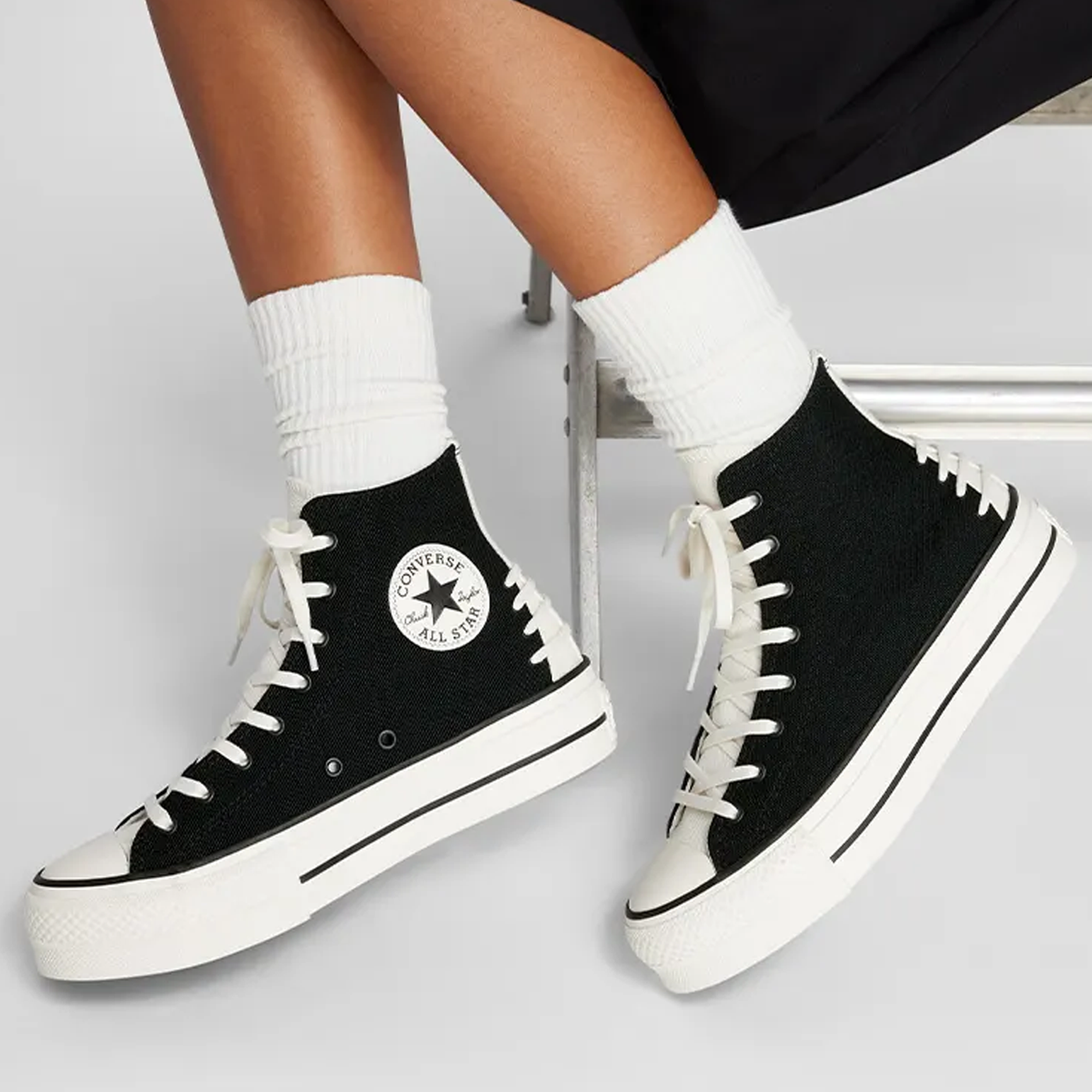 Converse | CHUCK TAYLOR ALL STAR LIFT PLATFORM CRAFTED { BLACK