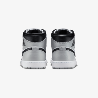JORDAN | AIR JORDAN 1 MID { WHITE/BLACK-LT SMOKE GREY
