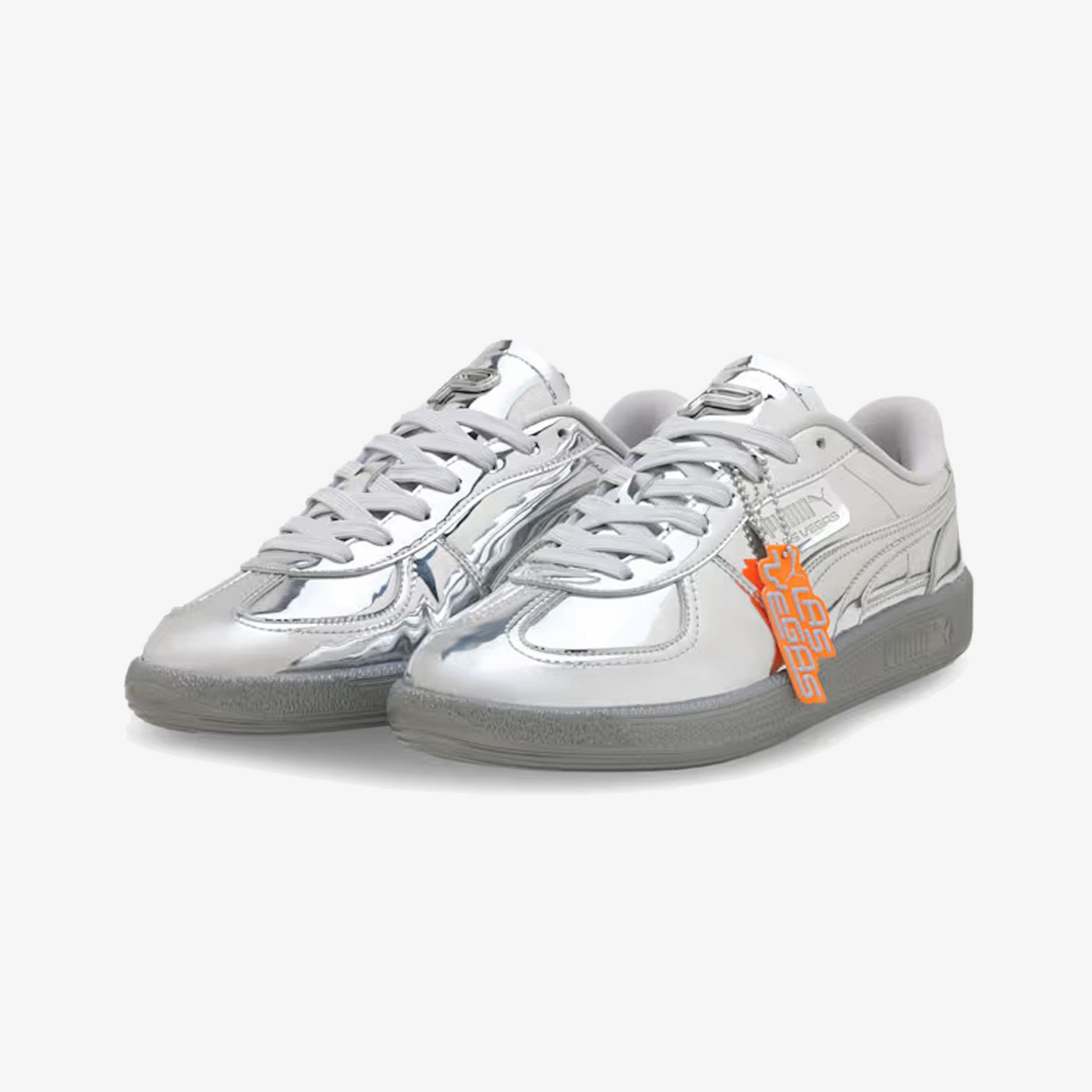 PUMA | PALERMO CLUB VEGAS LEATHER { SILVER-GLACIAL GRAY-ORANGE GLO
