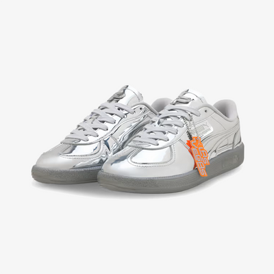 PUMA | PALERMO CLUB VEGAS LEATHER { SILVER-GLACIAL GRAY-ORANGE GLO