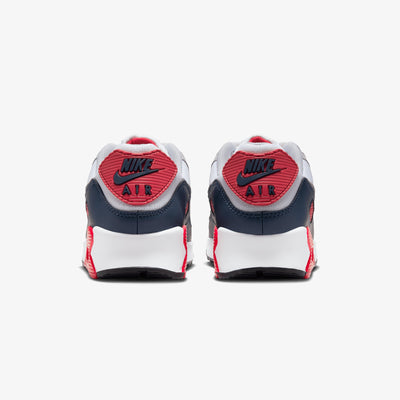 Nike | AIR MAX 90 { WHITE/COOL GREY-UNIVERSITY RED