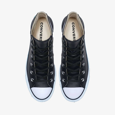 Converse | CHUCK TAYLOR ALL STAR LEATHER PLATFORM HI { BLACK/WHITE