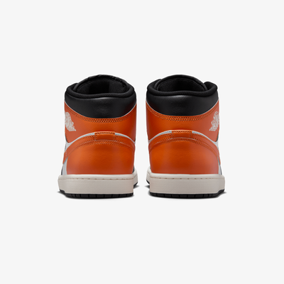 JORDAN | AIR JORDAN 1 MID { BLACK/STARFISH-WHITE-SAIL