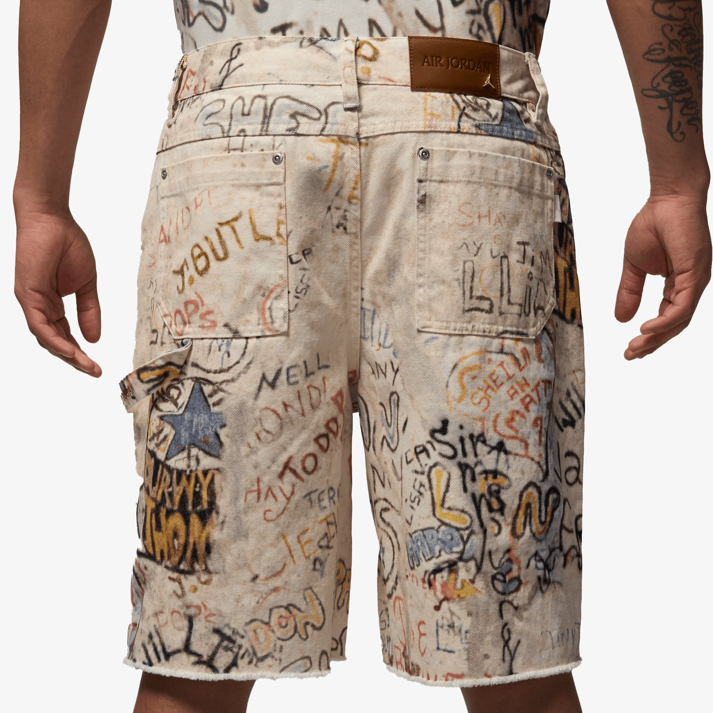 JORDAN | AIR JORDAN PRINTED SHORTS { WHITE