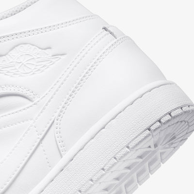 JORDAN | AIR JORDAN 1 MID { WHITE/WHITE-WHITE