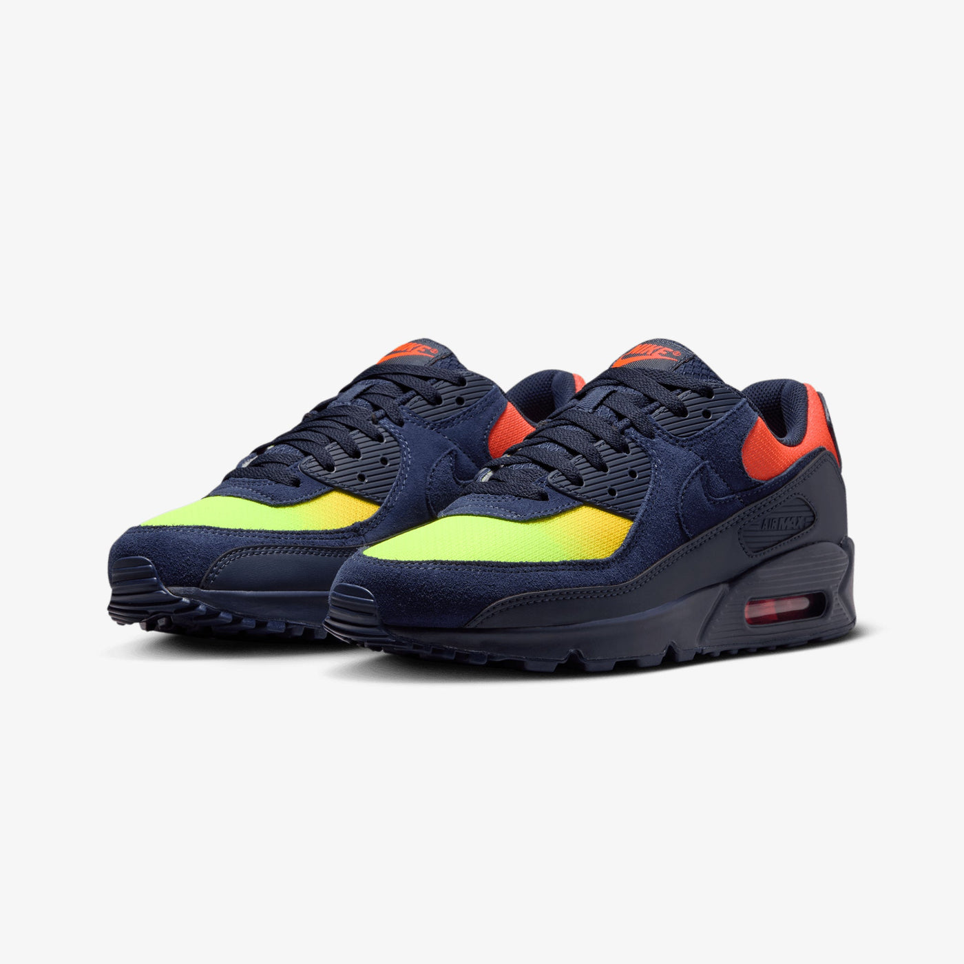 Nike | AIR MAX 90 { LEMON VENOM/BLACKENED BLUE-HYPER CRIMSON