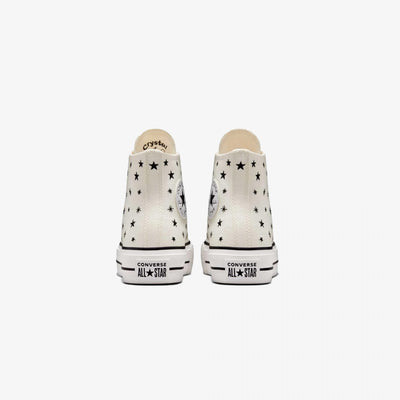 Converse | CHUCK TAYLOR ALL STAR LIFT PLATFORM EMBROIDERED STARS  { EGRET/BLACK/MOONSTONE VIOLET