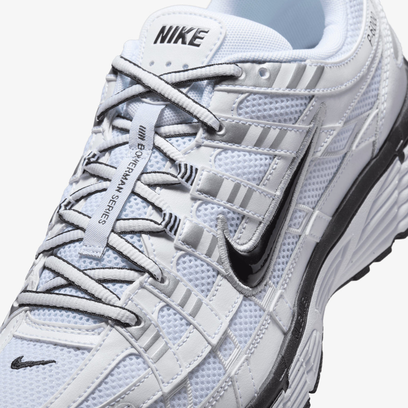 NIKE | P-6000 { WHITE/BLACK-METALLIC SILVER-BLACK