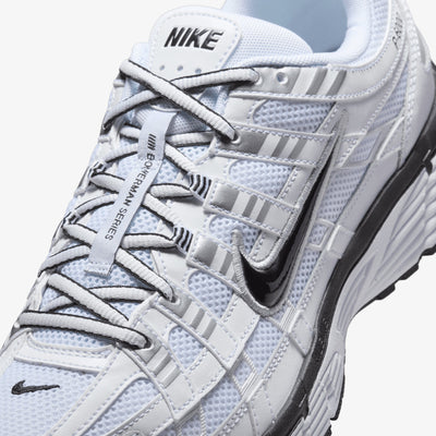NIKE | P-6000 { WHITE/BLACK-METALLIC SILVER-BLACK