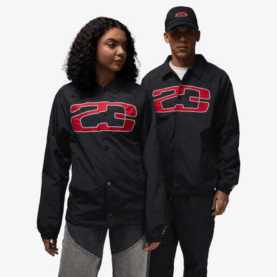 JORDAN | ESSENTIALS COACHES JACKET { BLACK/SAIL
