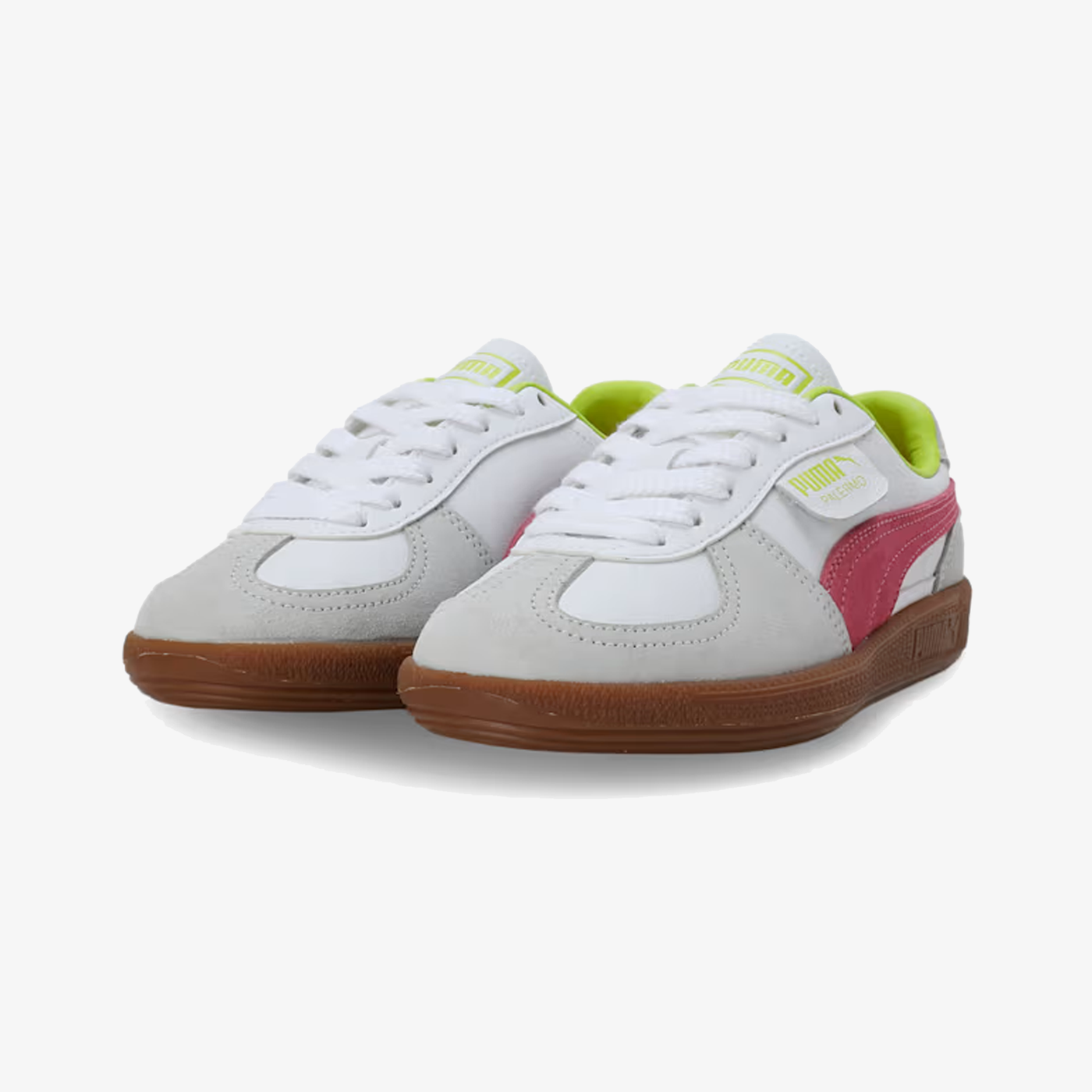 PUMA | PALERMO { WHITE/FLURO PINK PES