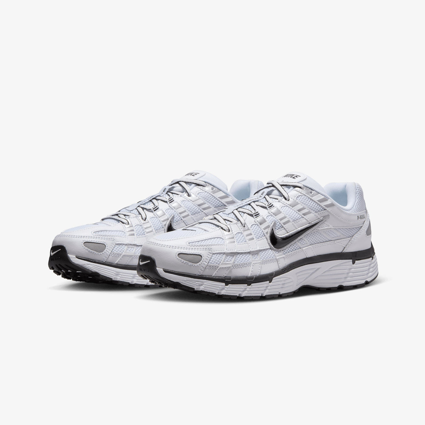 NIKE | P-6000 { WHITE/BLACK-METALLIC SILVER-BLACK