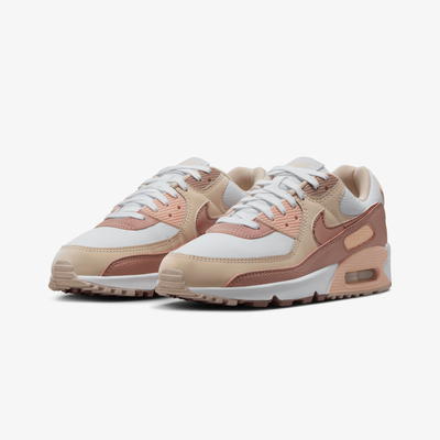 Nike | AIR MAX 90 { WHITE/PARTICLE PINK-WASHED CORAL