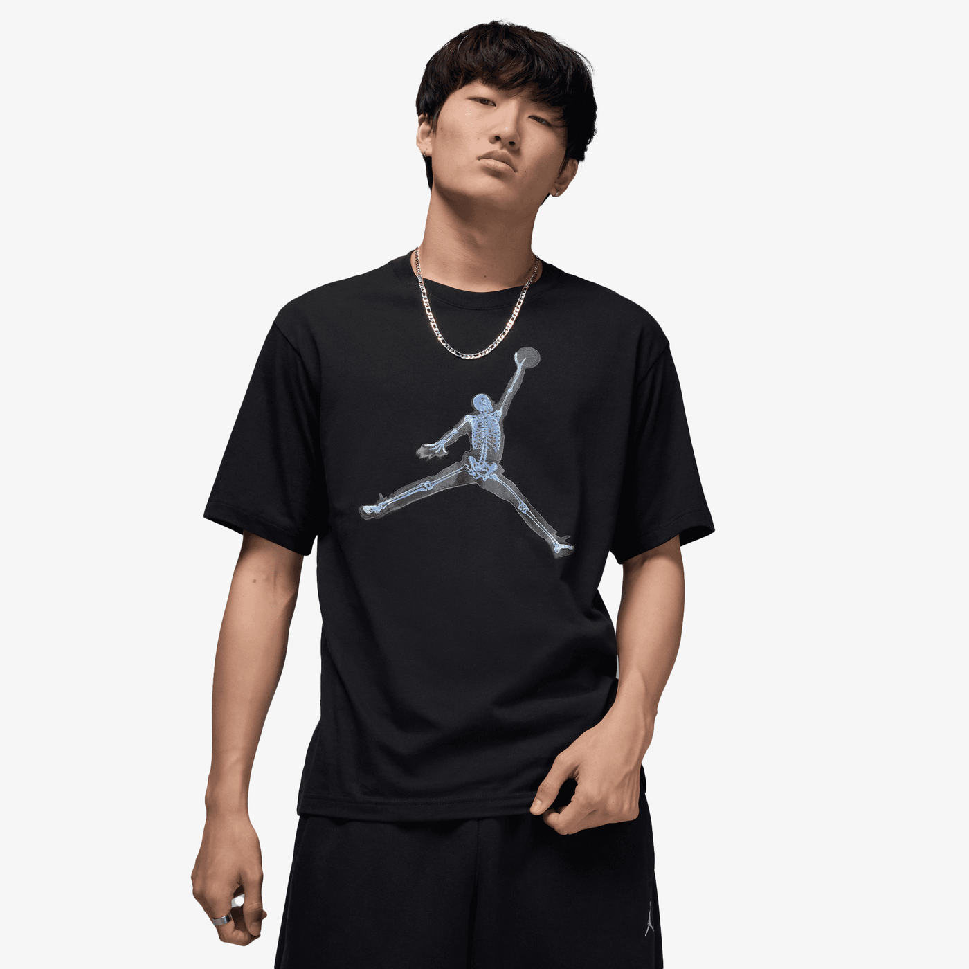 JORDAN | M J NC XRAY JM SS CREW { BLACK/BLUE