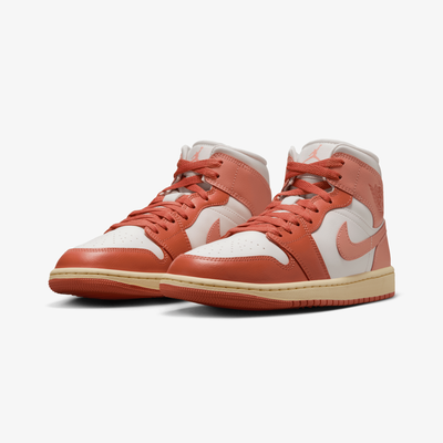 JORDAN | AIR JORDAN 1 MID { SAIL/LT MADDER ROOT-MADDER ROOT-MUSLIN