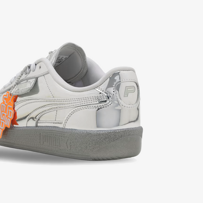 PUMA | PALERMO CLUB VEGAS LEATHER { SILVER-GLACIAL GRAY-ORANGE GLO