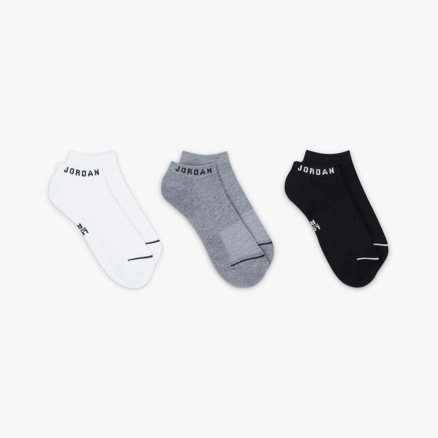 Jordan | EVERYDAY NO-SHOW SOCKS (3 PAIRS) { WHITE/GREY/BLACK