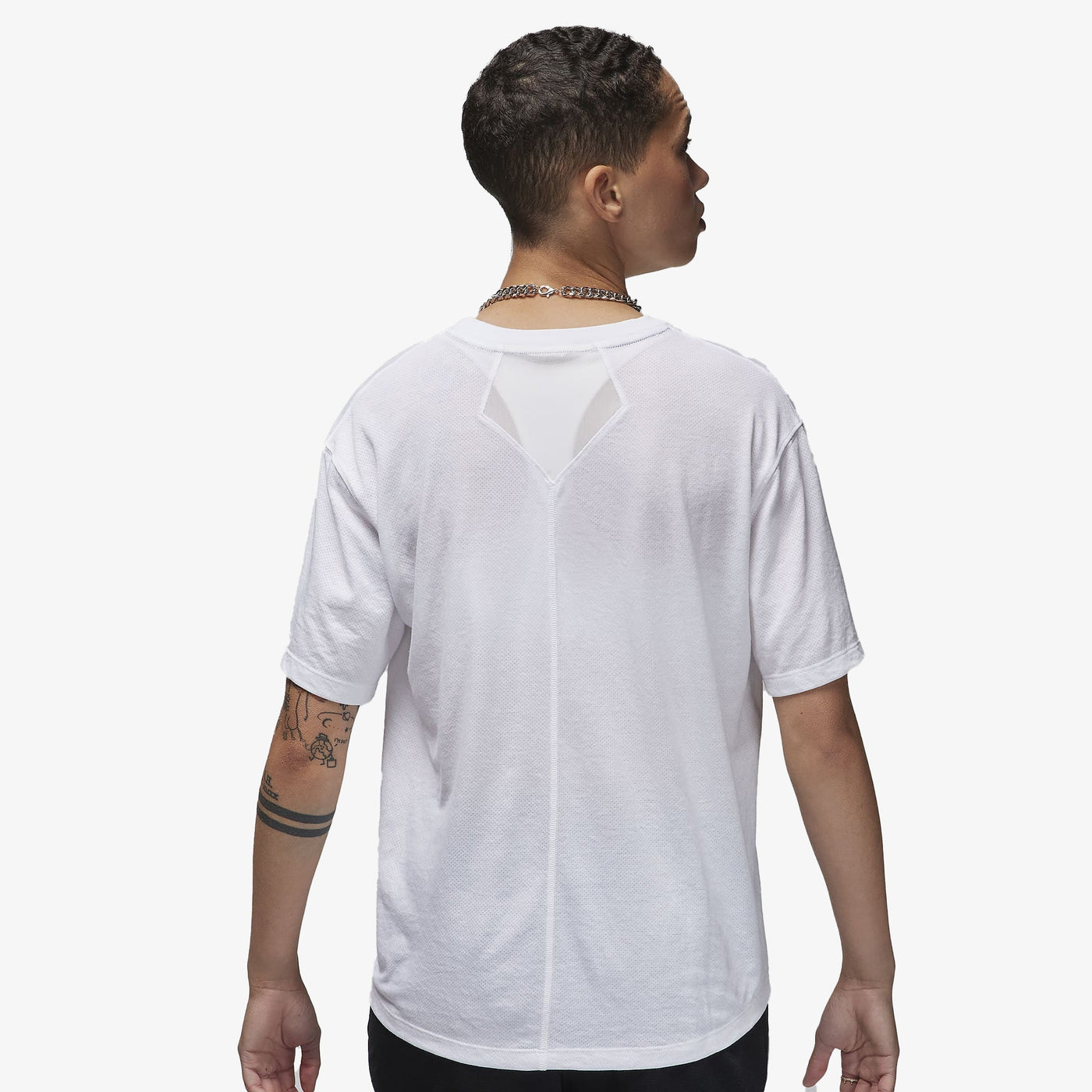 Jordan | DIAMOND SHORT-SLEEVE TOP  { WHITE