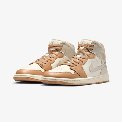 JORDAN | AIR JORDAN 1 MID { PALE IVORY/LT OREWOOD BRN-HEMP-SAIL