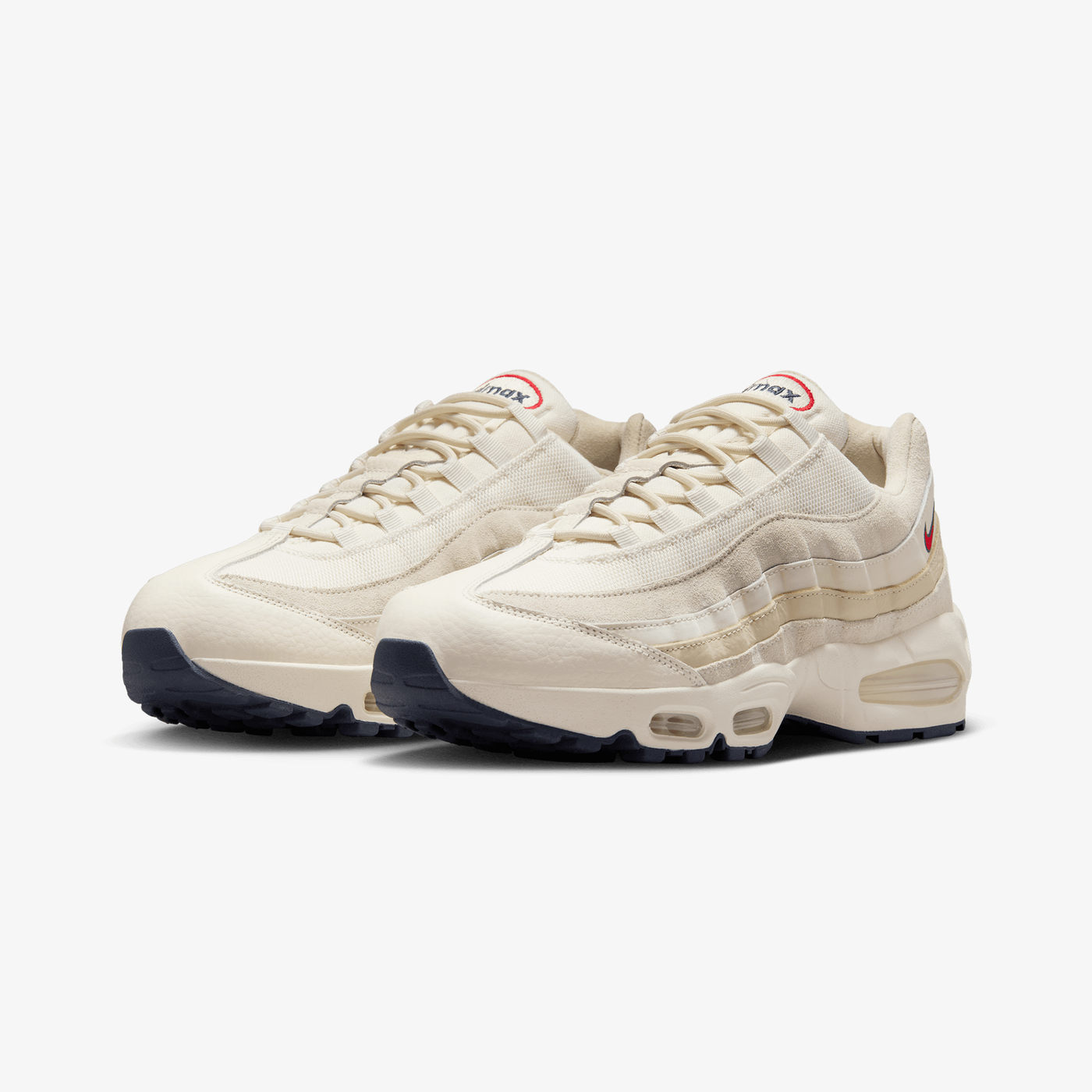 Nike | AIR MAX 95 OG  { PALE IVORY/UNIVERSITY RED-LT KHAKI-SAIL