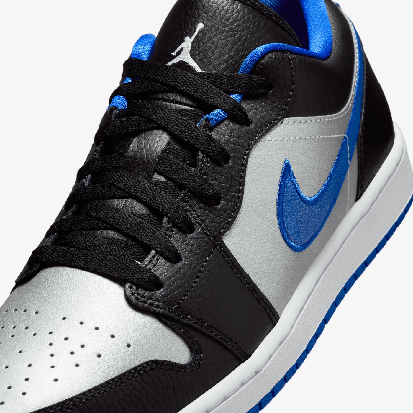 JORDAN | AIR JORDAN 1 LOW { BLACK/WHITE-GAME ROYAL-MTLC PLATINUM