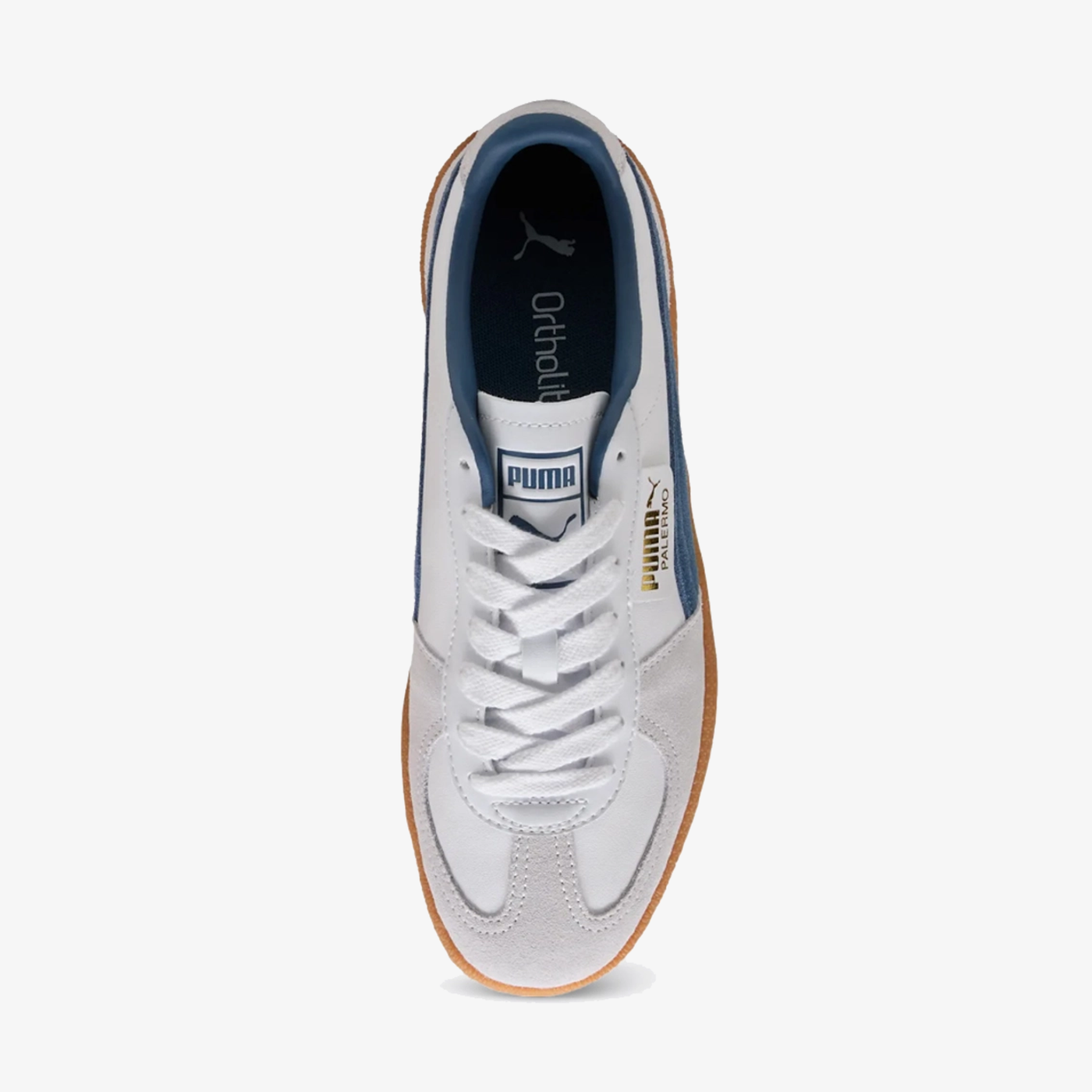 PUMA | PALERMO LEATHER { WHITE/DARK INDIGO