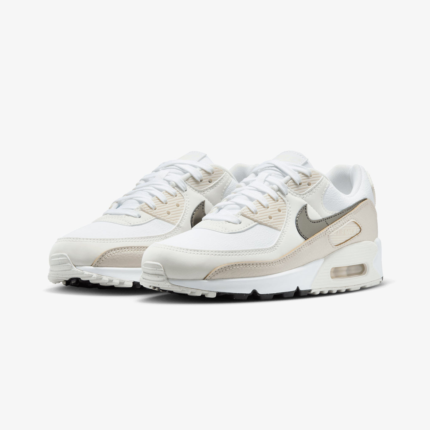 Nike | AIR MAX 90 { WHITE/FLAT PEWTER-LT OREWOOD BRN