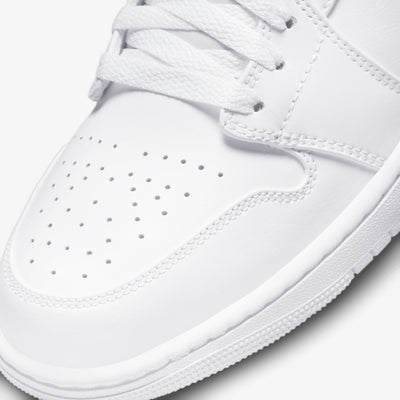 JORDAN | AIR JORDAN 1 MID { WHITE/WHITE-WHITE