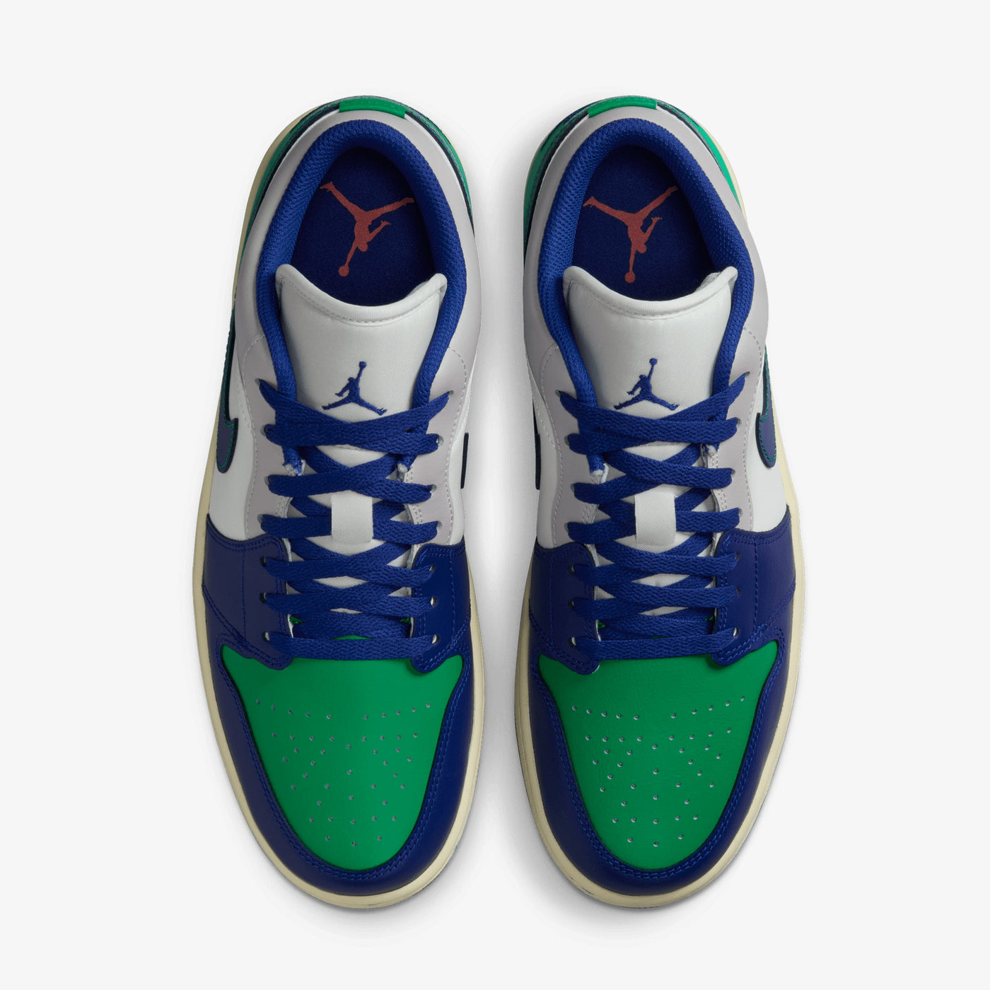 JORDAN | AIR JORDAN 1 LOW { SAIL/DEEP ROYAL BLUE-STADIUM GREEN