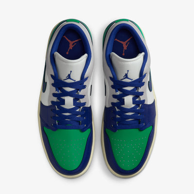JORDAN | AIR JORDAN 1 LOW { SAIL/DEEP ROYAL BLUE-STADIUM GREEN