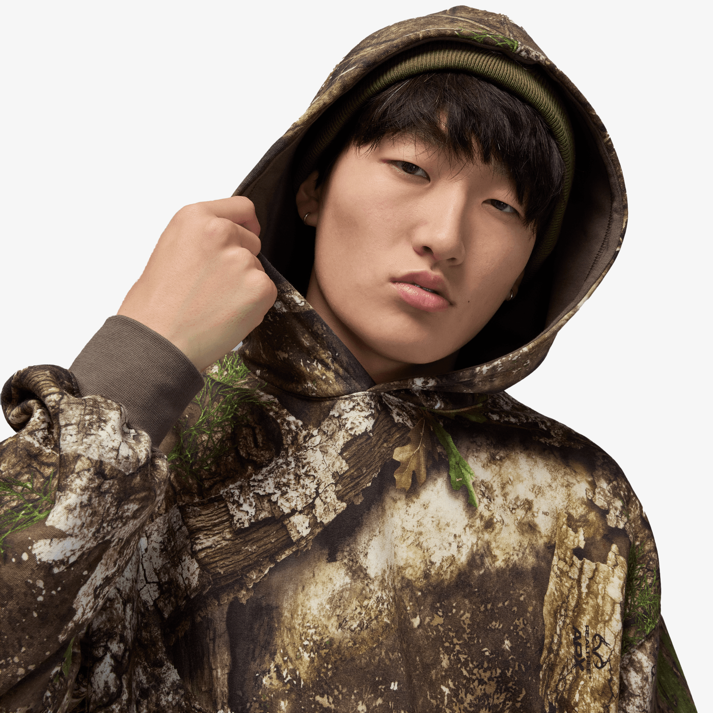 JORDAN | BROOKLYN FLEECE REALTREE PULLOVER HOODIE { MEDIUM OLIVE/SAIL