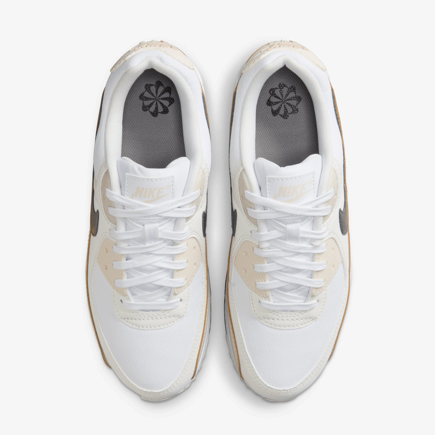 Nike | AIR MAX 90 { WHITE/FLAT PEWTER-LT OREWOOD BRN