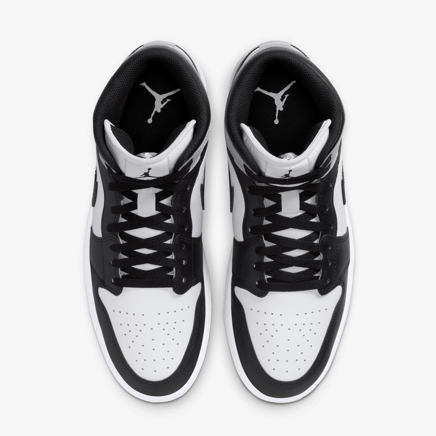 JORDAN | AIR JORDAN 1 MID { WHITE/BLACK-LT SMOKE GREY