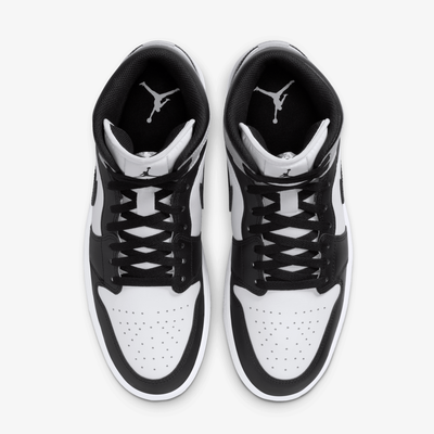 JORDAN | AIR JORDAN 1 MID { WHITE/BLACK-LT SMOKE GREY