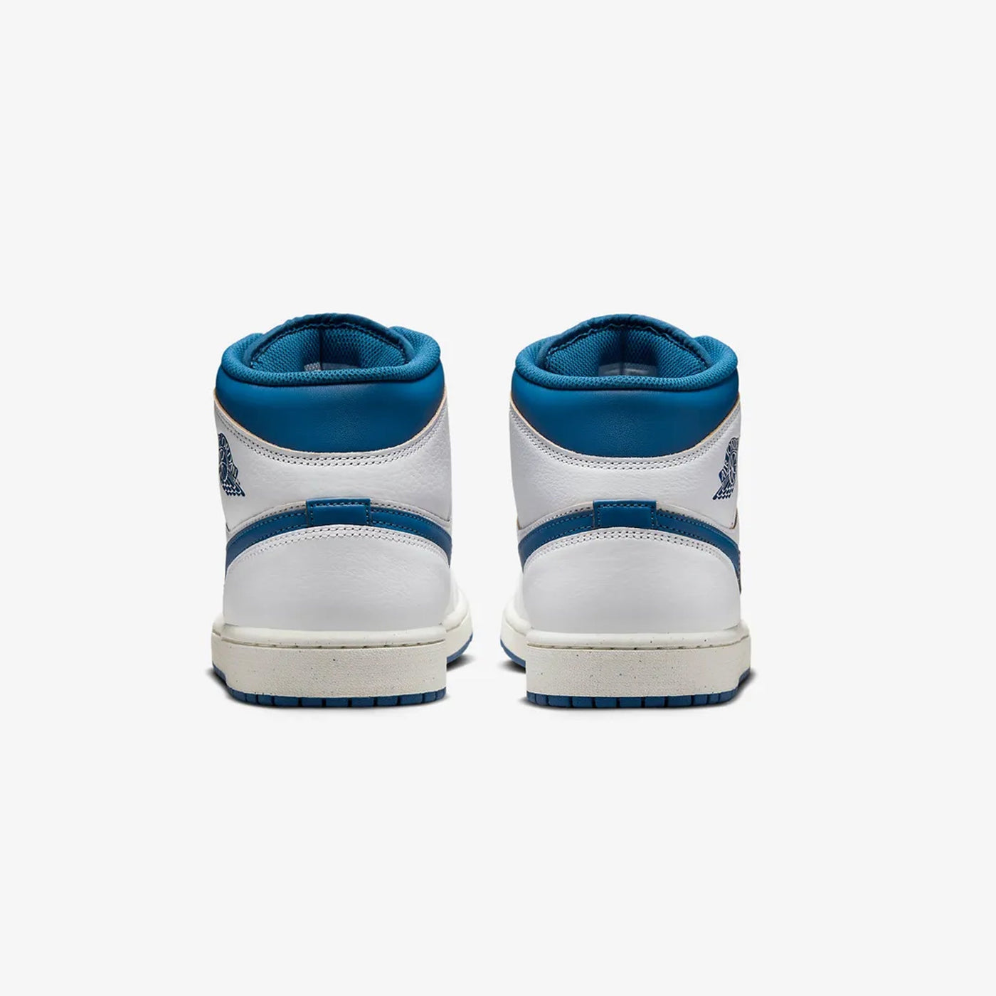 Jordan | AIR JORDAN 1 MID SE  { WHITE/INDUSTRIAL BLUE-SAIL
