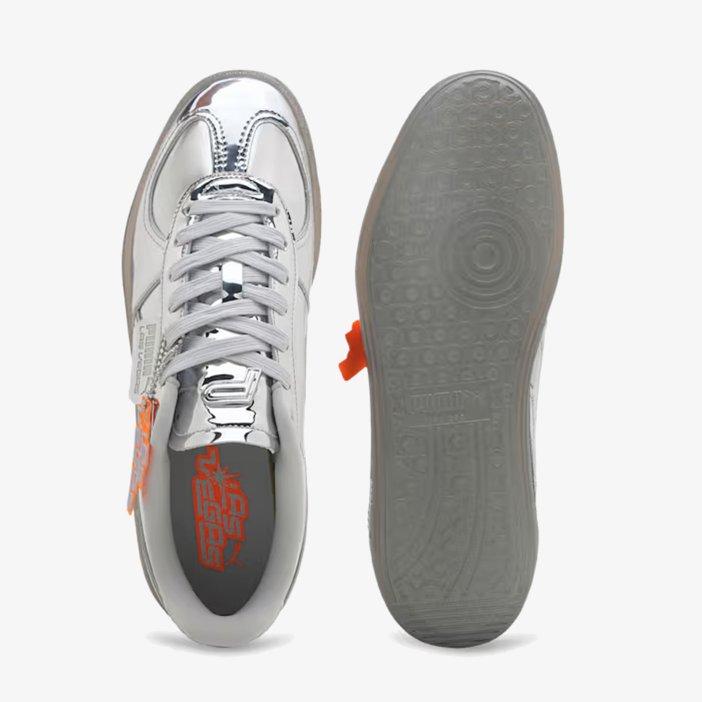 PUMA | PALERMO CLUB VEGAS LEATHER { SILVER-GLACIAL GRAY-ORANGE GLO