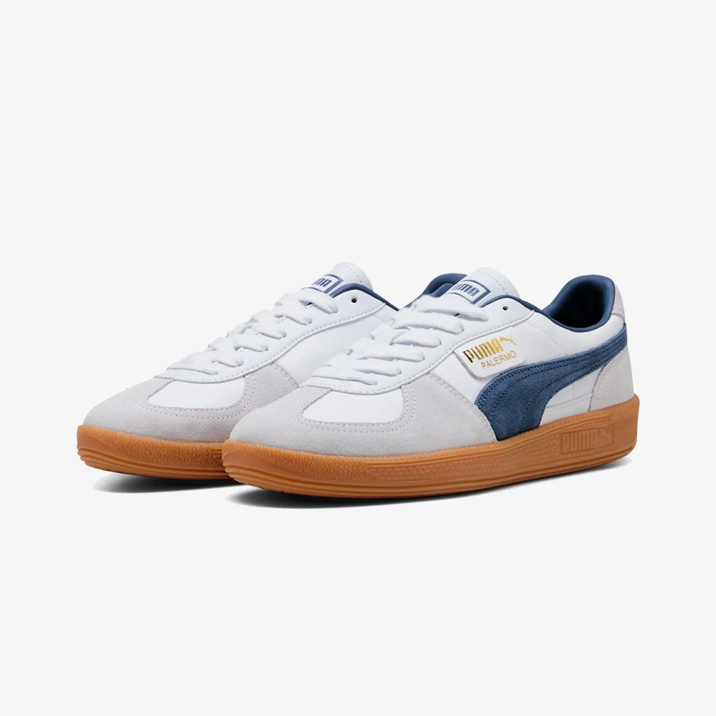 PUMA | PALERMO LEATHER { WHITE/DARK INDIGO