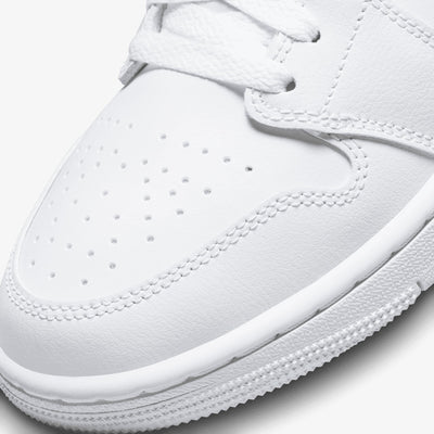 JORDAN | AIR JORDAN 1 MID { WHITE/WHITE-WHITE