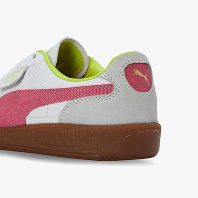PUMA | PALERMO { WHITE/FLURO PINK PES