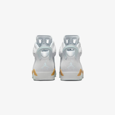 JORDAN | AIR JORDAN 6 RETRO "PEARL" { PURE PLATINUM/GLACIER BLUE-METALLIC GOLD