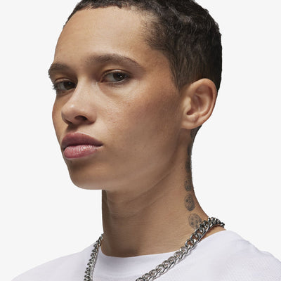Jordan | DIAMOND SHORT-SLEEVE TOP  { WHITE