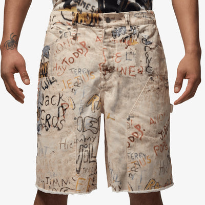 JORDAN | AIR JORDAN PRINTED SHORTS { WHITE