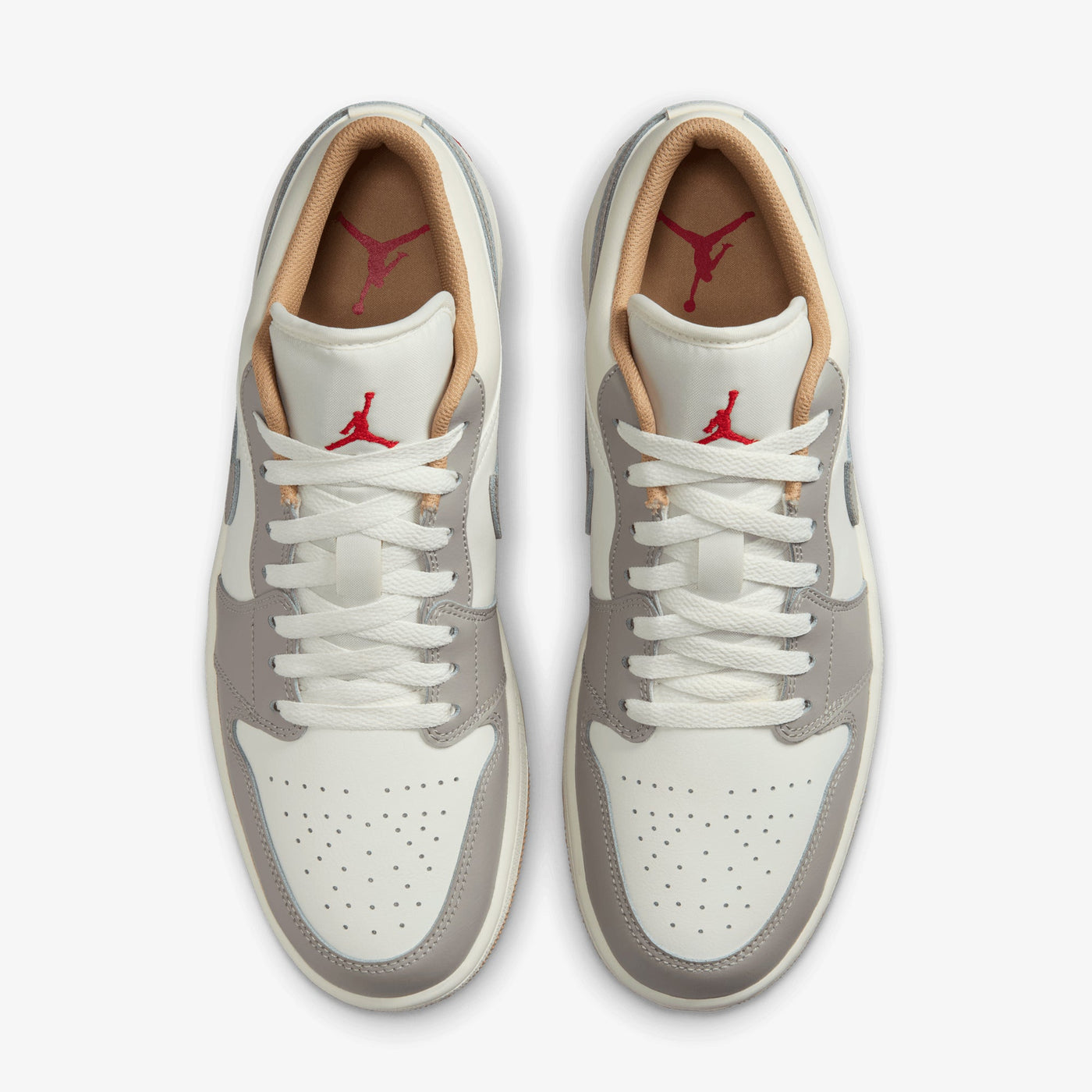 JORDAN | AIR JORDAN 1 LOW { SAIL/FIRE RED-COLLEGE GREY-HEMP