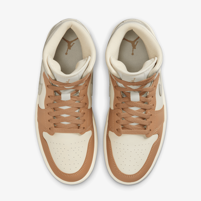 JORDAN | AIR JORDAN 1 MID { PALE IVORY/LT OREWOOD BRN-HEMP-SAIL