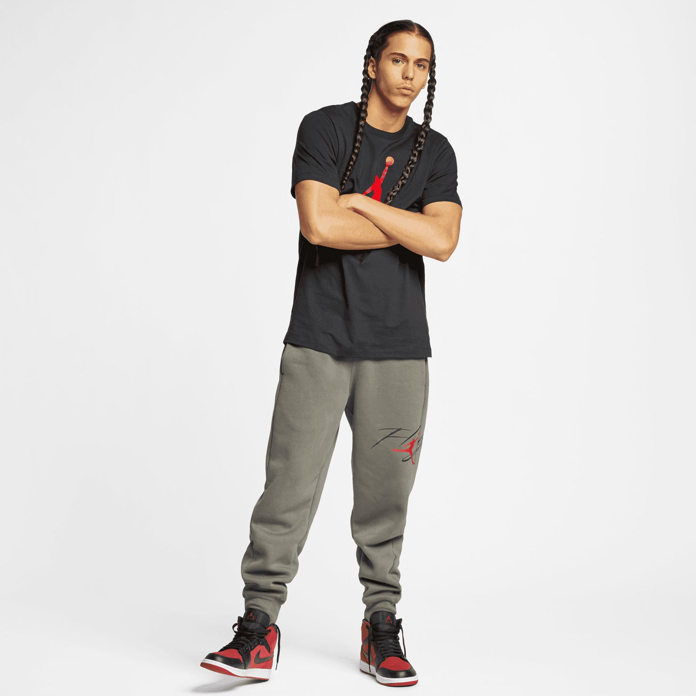 JORDAN | JUMPMAN FLIGHT { BLACK/GYM RED