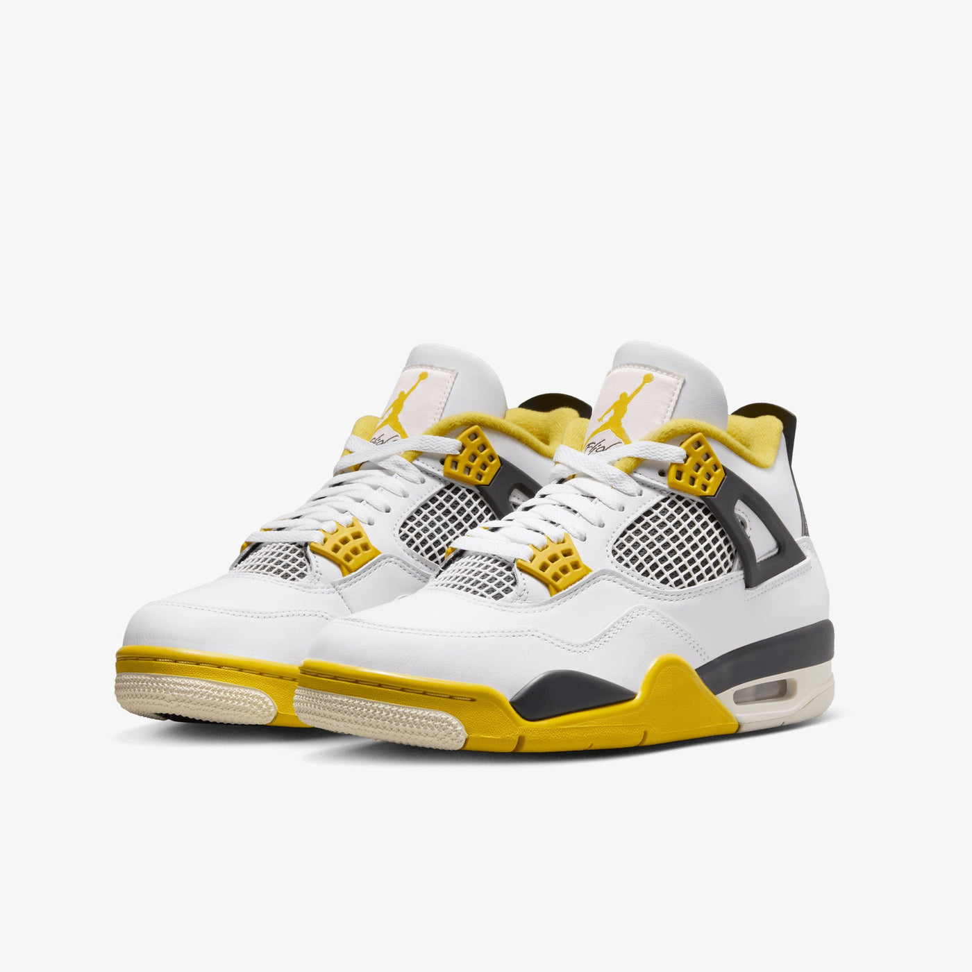 Jordan | AIR JORDAN 4 RETRO  { WHITE/COCONUT MILK-VIVID SULFUR