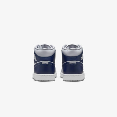 NIKE | AIR JORDAN 1 MID { WHITE/MIDNIGHT NAVY-WOLF GREY